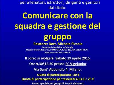 COMUNICARE CON LA SQUADRA E GESTIONE DEL GRUPPO